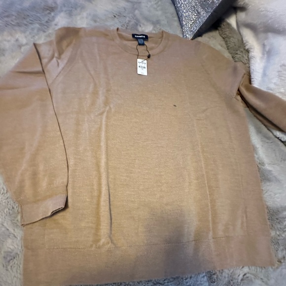 Nwt - express merino wool crew neck sweater size xxl color camel - Picture 3 of 10